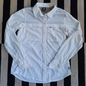 REI Women's Sahara White Lightweight Long Sleeve Hiking Shirt Size Small